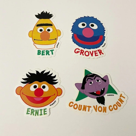 2000 Sesame Street Sandylion Stickers Henson Bert Grover Ernie Count Lot of 4 - Picture 1 of 10
